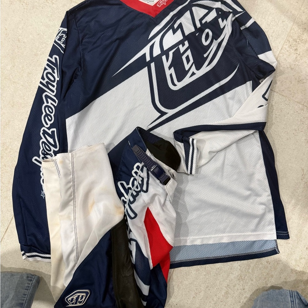 Troy Lee Designs Men's Blue and White Jersey